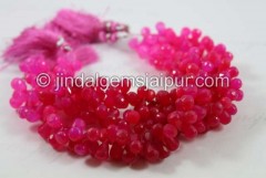 Raspberry Chalcedony Faceted Drops